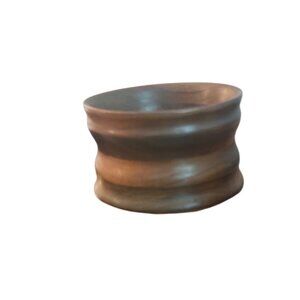Vintage Hand Turned Teak Wood Bowl 5"x3" Unique Decorative/Serving Piece Smooth